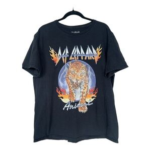 Def Leppard Animal Leopard Graphic Band Tee - Black XL